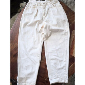 Women's Gitano 80S 90S EASY FIT Pleaded Linen High Rise White Pants Size 18P